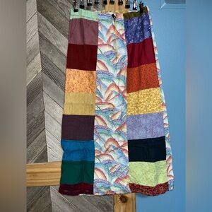 Colorful Boho Patchwork Maxi Skirt. Cottage core. Festival. Vintage. Handmade.
